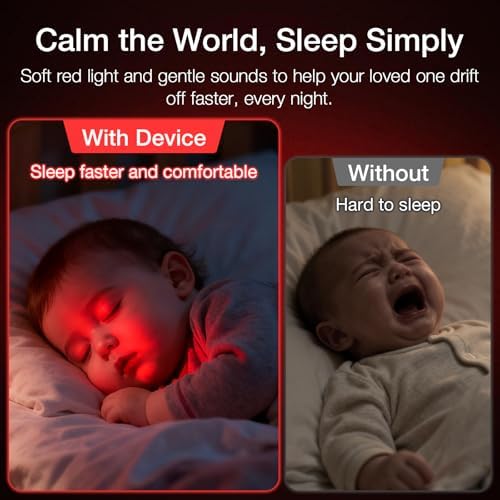 Red Light Therapy Lamp for Sleep, Bestkid 5-Level Night Light Red for Adult Kids, White Noise Sound Machine with APP Control Alarm Clock Timer for Bedroom, Stress Relief, Relaxation, 620-690nm - Image 2