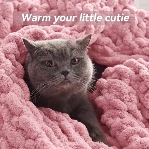 Negwoo Chunky Knit Throw Blanket, Knitted Throw Chenille Yarn, 60"*80" - Image 4