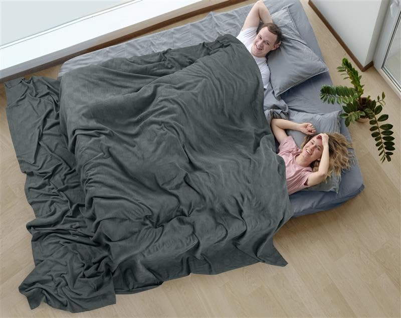Utopia Bedding 100% Cotton Thermal Blanket Smoke Gray Big, 120x120 Inches - Image 6
