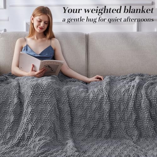 Anysay Knitted Weighted Blanket for Adult, Chunky Knit Throw 50''*60'' 5lbs - Image 2
