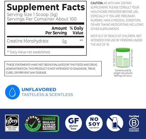 Orgain 5g Creatine Monohydrate Micronized Powder, Unflavored, 100 Servings - Image 2