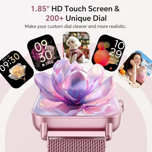 Smart Watches for Women (Calls/SMS/Reminders), 1.85" HD Alexa Smart Watch for Android Phones & iphone Compatible, 120+ Sport Modes Fitness Watch, Heart Rate/SpO2/Sleep Tracker, 3ATM Fitness Trackers - Image 2