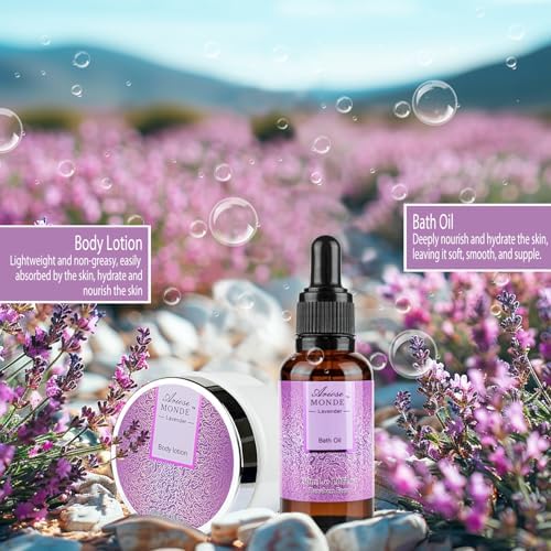 Gift Basket Bath and Body Gifts Set, 8pcs Lavender Spa Gift Set for Women - Image 5