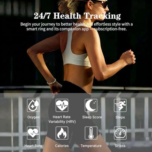 Venlan Smart Ring for Women - Elegant Silver Fitness Ring with 100+ Zirconia Crystals, Dual-Plated Platinum Coating, Real-Time Heart Rate, Sleep & Temperature Monitoring(Silver,#6) - Image 4