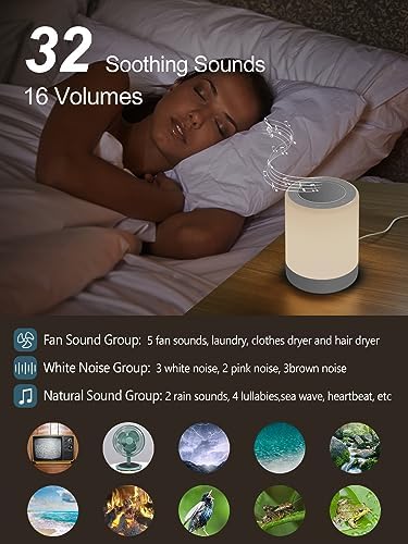 Sound Machine,White Noise Machine for Baby with Night Light, 32 High Fidelity Sounds,Plug in,5 Timers & Memory Feature, Noise Machine for Baby Kids Adults,Home - Image 2