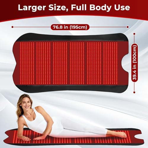 Red Light Therapy Mat for Body, Red Lights Pad with 660nm&850nm Infrared Light Therapy Mat, Chirstmas Birthday Festival Gift for Women Men Father Dad Mother Mom Lover Elderly 76.8"x39.4" - Image 7