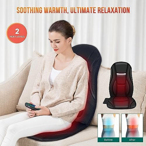 Snailax Vibration Back Massager with Heat, 8 Motors Massage Chair Pad - Image 4