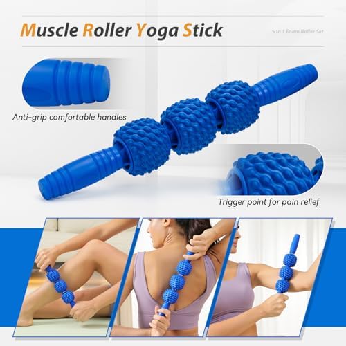 SUBCULTUREPICK 5 in 1 Foam Roller Set High Density Deep Tissue Massager - Image 4