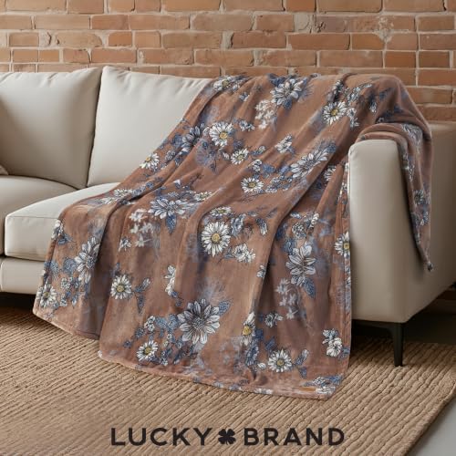 Lucky Brand Daisy Mae Cocoa Plush Throw, Raw Umber, 50 x 70 in - Image 4