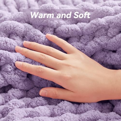 Negwoo Chunky Knit Throw Blanket, Knitted Throw Chenille Yarn, 80"*90" - Image 7
