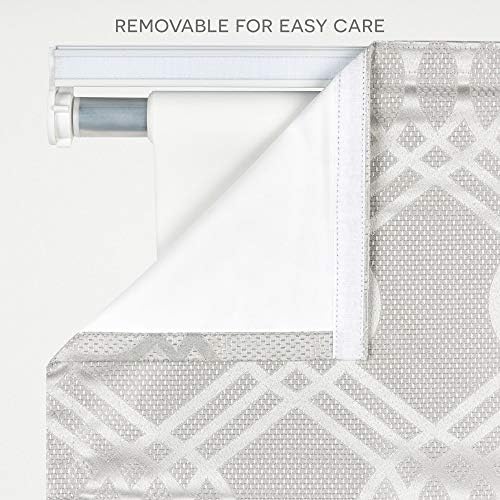 Exclusive Home Prague Trellis 100% Blackout Roman Shade, 34"x64", Silver - Image 4