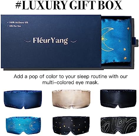 Fleur&Yang Silk Sleep Mask, Adjustable Blackout Sleeping Mask for Men Women, Soft Breathable 100% Mulberry Silk Fabric, Cooling Eye Cover Blindfold for DeepSleep or Meditation(Luna) - Image 6