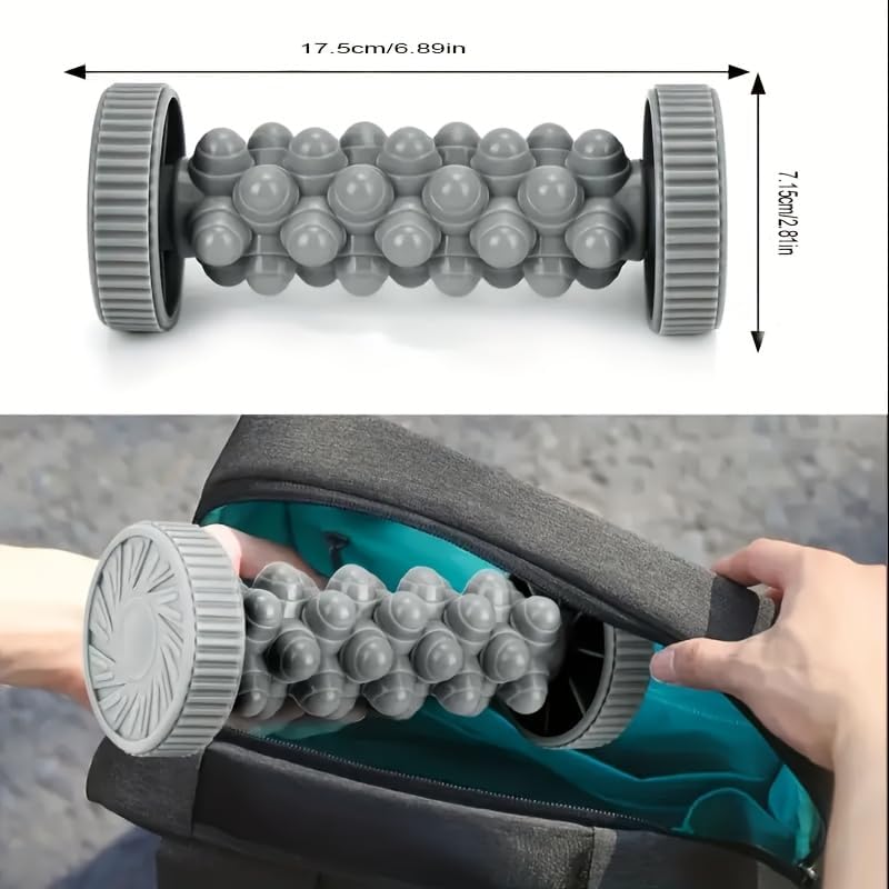 Portable Foot Massager Roller - Deep Tissue Muscle Massage for Plantar Fasciitis Relief, Heel & Arch Pain - Reflexology Therapy Tool for Men & Women (Dark Gray) - Image 5