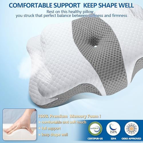 CHxxy Memory Foam Pillows, Cervical Pillow for Neck & Shoulder Pain Relief - Image 5