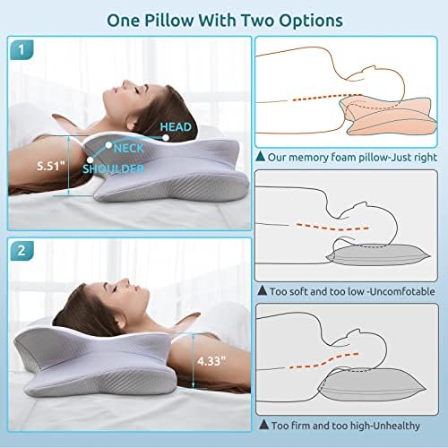 DONAMA Cervical Pillow for Neck and Shoulder Pain Relief, Cooling Contour Memory Foam Pillow, Dual-Height Ergonomic Neck Support Pillow for Side Back Stomach Sleepers with Removable Pillowcase - Image 5