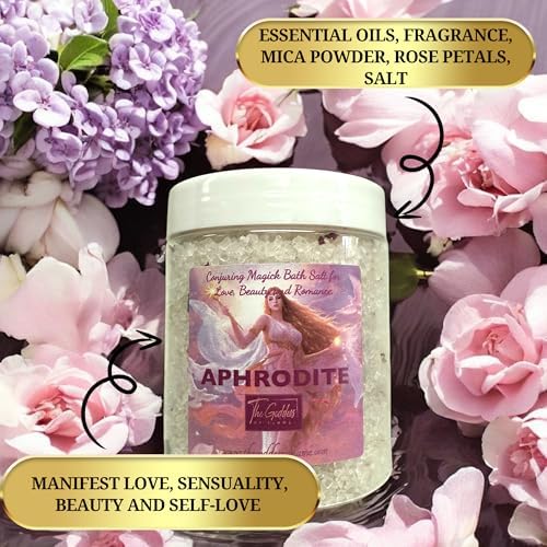 Aphrodite Bath Salts – 12 oz Dead Sea Salt Bath Soak for Love, Self Care, Spiritual Cleansing & Ritual Use - Image 3