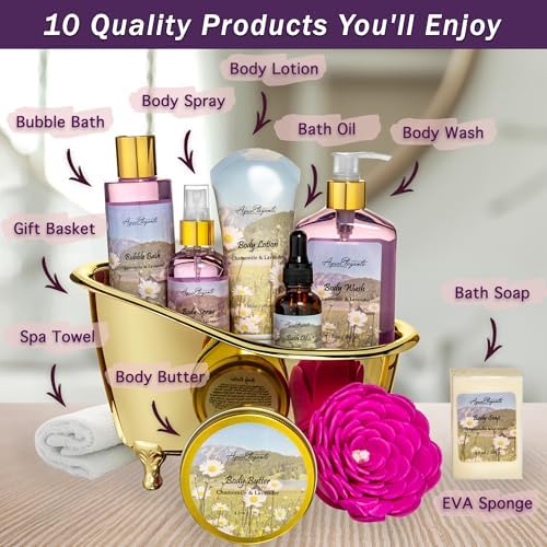 Aqua Elegante Spa Gift Basket For Women - Lavender & Chamomile - Image 2