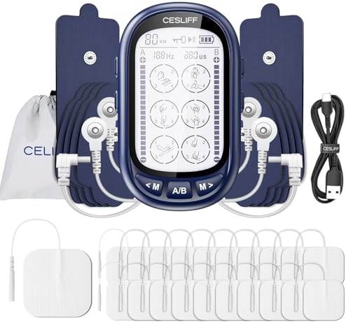 Dual Channel Tens Unit +Pads 20 Pack by CESLIFF