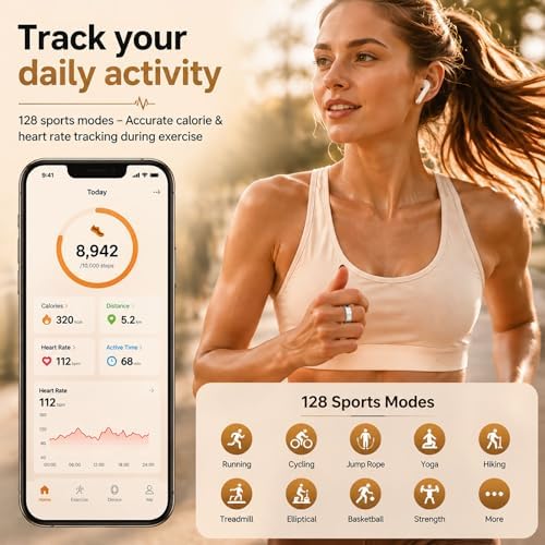 Smart Fitness Ring for Women Diamond Ring Activity Tracker Heart Rate Monitor Sleep Tracker Smart Rings Pedometer Step Counter Calorie Counter Exercise Ladies Rings for Women - Image 4
