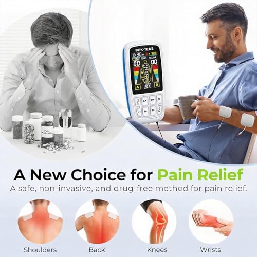 TENS Unit EMS Muscle Stimulator, 3-in-1 Dual Channel Electronic Pulse TENS Machine with Clear LCD Screen, 28 Modes Rechargeable Pain Relief Machine for Back, Sciatica, Neck, Knee & Muscle Soreness - Image 6