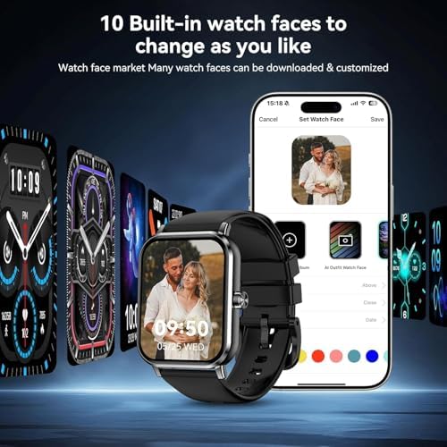Smart Watch for Men Women, 1.83" HD Touchscreen Fitness Tracker, Smartwatch with Bluetooth Calling, 130+ Sports Modes, Heart Rate Sleep Step Monitor, IP68 Waterproof, Compatible with iOS & Android - Image 4