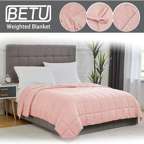 Weighted Blanket for Adults 20lbs, 48"x72", Twin Full Size Cooling Heavy Throw Blanket for 180-220lbs, Microfiber Soft Big Blankets Weighted Comforter, Pink - Image 3