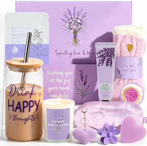 Ithmahco Purple Lavender Themed Birthday Gift Basket for Women Teen Girls by Ithmahco