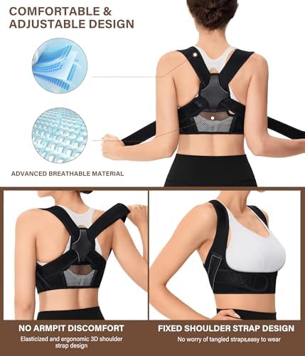 URSEXYLY Posture Corrector for Women Breathable Back Brace For Posture Adjustable Back Straightener Support for Neck Shoulder Clavicle and Upper Back Pain Relief(2XL/3XL,Black) - Image 5