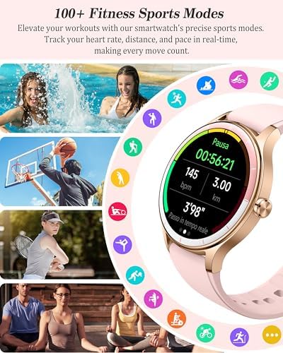 Smart Watch for Women, Ladies & Men, 1.27'' Fitness Watch [41mm case] with Call Receive/Dial, Heart Rate/Stress/Sleep Monitor, AI Voice, IP68 Waterproof Smartwatch with Calculator, Calendar, Games - Image 5