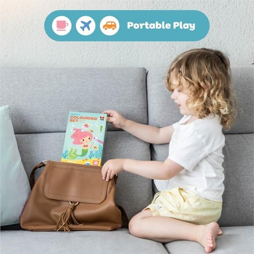 Tiger Tribe Coloring Set - Mermaids, Activity Set for Kids, incl. Stickers & Markers Portable Storage Box, Perfect for Travel, Great Gift - Image 7