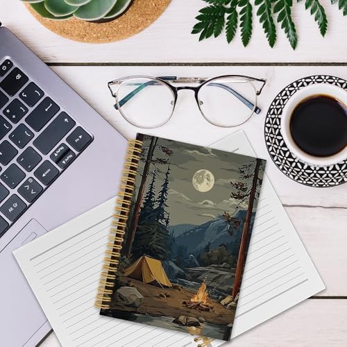 XPH Vintage Mountain Forest Camping Spiral Notebook, Camper Gifts Journaling Notebooks for Women, Rustic Campsite Landscape Hardcover Journals for Writing 160 Pages 5.5 x 8.3 Inch, Camping Gifts - Image 6