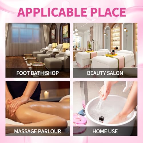 Pedicure Kit Foot Soak Set: Bubble Salt, Sugar Scrub, Massage Mask, Massage Lotion in a Box, 4 Step Foot Spa Kit for Dry Feet, Softens Calluses, Soothes Sore, Tired Feet（3 Set Rose - Image 4