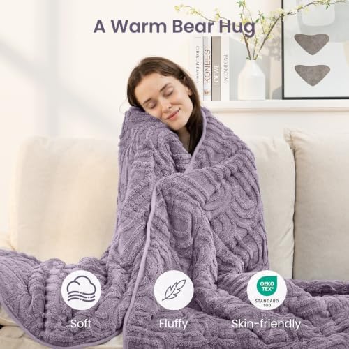 Sherpa Fleece Weighted Blanket for Adults, Dual Sided Soft, 48"x72" 15lbs - Image 4