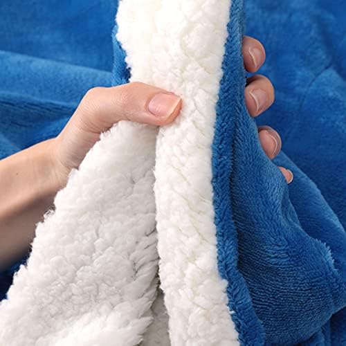 NANPIPER King Size Sherpa Blanket, Soft Fleece Throw for Bed, Reversible Thick Fuzzy Blanket for Winter (Princess Blue, 90x108 inches) - Image 6
