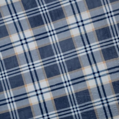 PU MEI Sherpa Blanket Twin Plaid Thick Bed Blanket, 60”*80” Super Soft Flannel Fuzzy Fleece Reversible Velvet Plush Warm Blanket for Couch (Blue White Check) - Image 3
