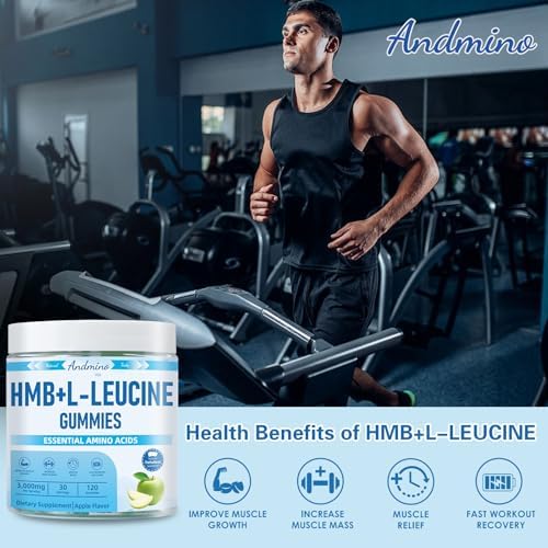HMB and L-Leucine Gummies, 3000mg, with Trehalose, for Muscle Growth, Muscle Relief and Workout Recovery, for Adults & Elder, Vegan, Gluten Free, Apple Flavor, 120 - Image 3