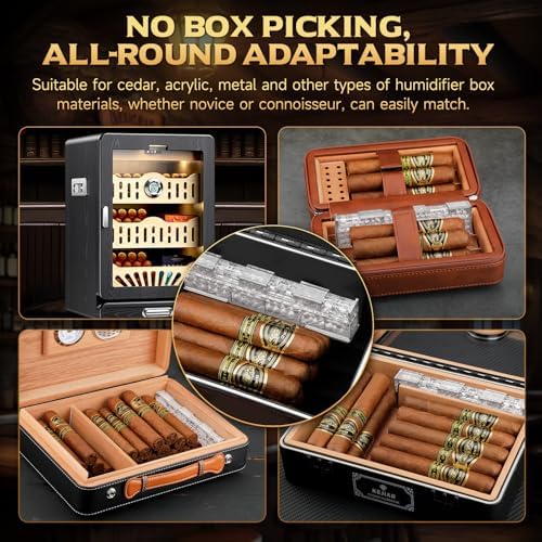 KEJIAR Cigar Humidifier, 2-Piece Slide Controlled Humidity Release Crystal Gel Cigar Humidor Humidifier, Reusable Humidor Accessories, Ideal Cigar Accessories for Men Gift Set - Image 6