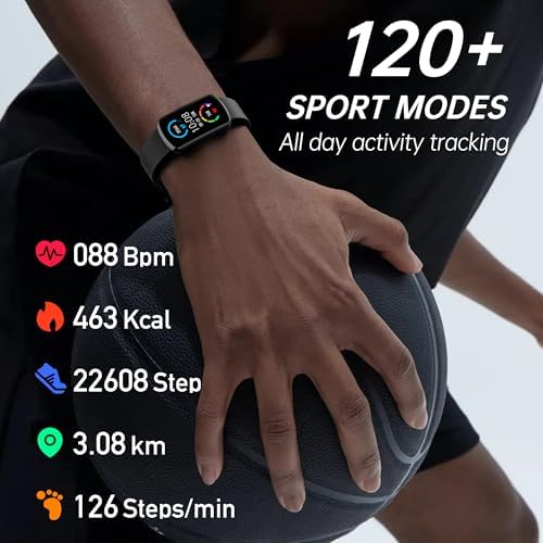 Health Fitness Tracker with 24/7 Heart Rate, Smart Watch with Blood Pressure and Blood Oxy-gen Monitor, Bulit-in 120+ Sport Mode, Sleep Tracking Waterproof Activity Tracker for Women Men - Image 4