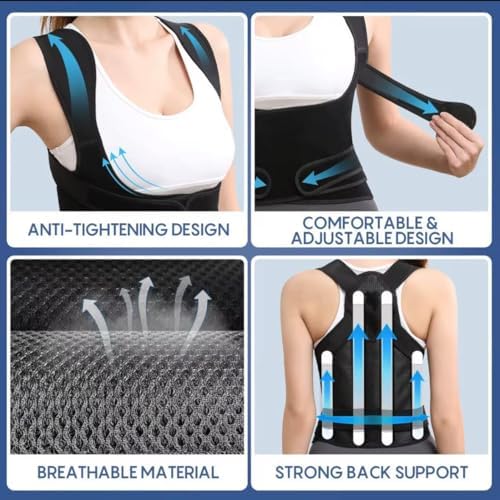 Back Brace Posture Corrector for Women and Men, Shoulder Straightener, Adjustable Full Back Support, Upper and Lower Back Pain Relief - Scoliosis, Hunchback, Hump, Thoracic, Spine Corrector (X-Large) - Image 3