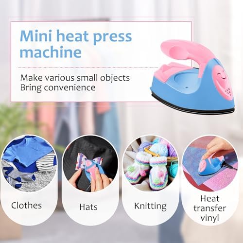Honoson Mini Craft Iron with Charging Base Tiny,Dark Pink,Sky Blue - Image 6