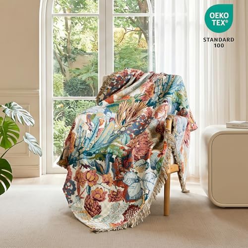MSGKV Boho Throw Blanket 60"x80" 100% Cotton Blanket for Couch Bed Decor - Image 5