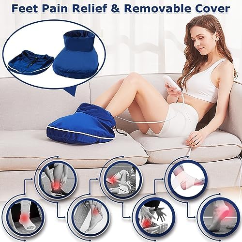 CAMECO Heated Feet Warmers for Women and Men, Electric Foot Heating Pad for Feet Neuropathy Pain Relief, Detachable Cover, Ankle Heating Pad Wrap for Achilles tendonitis, Auto Off Timer, 86-158℉ - Image 3