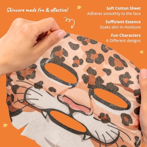 Epielle Character Face Mask Mystical Safari 12 Pack, Fun & Effective Korean Skin Care, Spa Party Favors, Birthday Gifts for Women, Self Care Gifts - Image 4