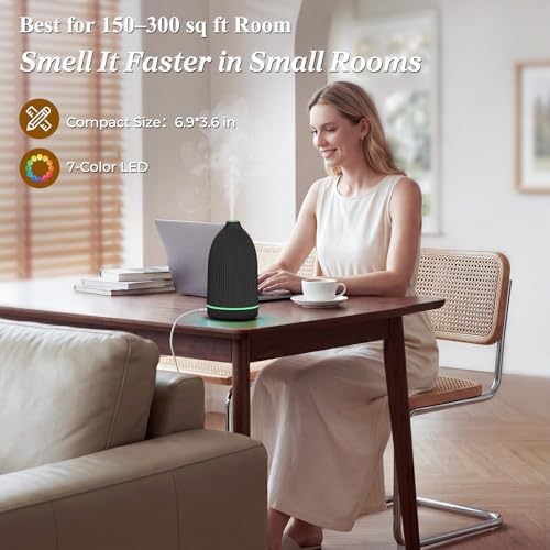 URPOWER 150mL Essential Oil Diffuser Ultrasonic Cool Mist Humidifier - Image 3