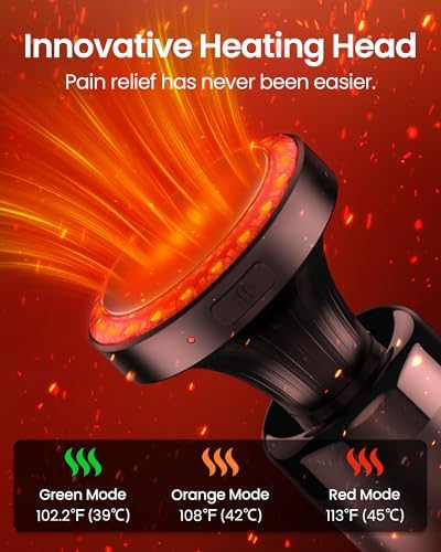 NAPRE Massage Gun with Heat,Massage Gun Deep Tissue with Extension Handle & 3 Adjustable Angles,Handheld Percussion Back Massager for Muscle/Neck/Body Pain Relief with Portable Case,Blue - Image 3