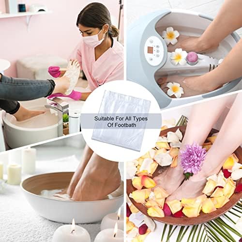 100 Pcs Disposable Foot Tub Liner Portable Bath Bags Plastic Pedicure Spa Bags Thin Large Foot Bath Liners Disposable Spa Hotel Home Use, 25 x 23 Inches - Image 6