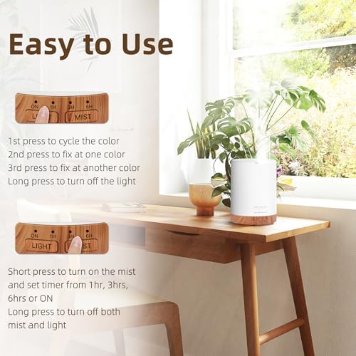 ASAKUKI Essential Oil Diffuser for Home with 6 Essential Oil Sets - Image 2