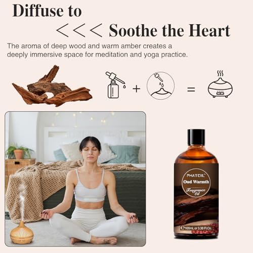 PHATOIL Oud Warmth Fragrance Oil for Diffuser Aromatherapy 3.38FL.OZ - Image 5