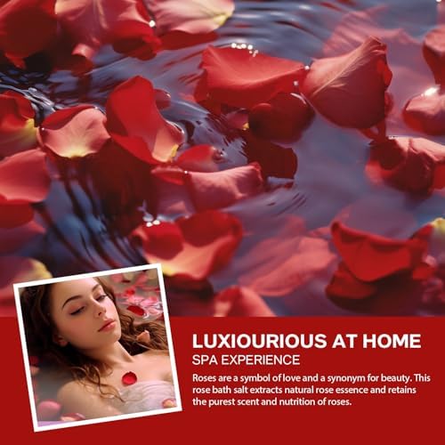 Rose Spa Gift Set for Women, Luxury 9 Pcs Bath Salts Set, Relaxation Gifts for Women, Self Care Set, Clean Moisturizing Skin, Gifts for Mom, Wife, Sister, Friend - Image 5