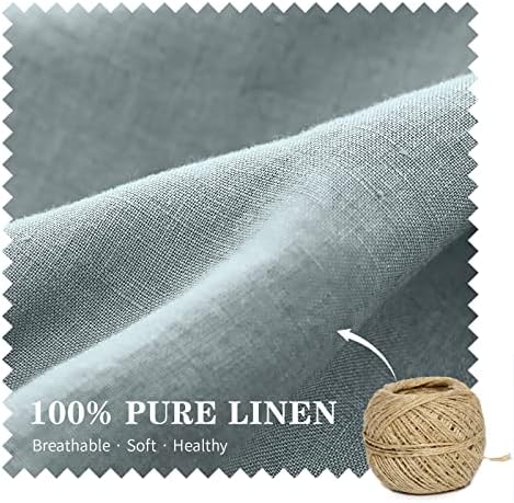 Simple&Opulence 100% Linen Lumbar Pillow Cover 12 x 20 Inches Set of 2 Rectangular Decorative Throw Cushion Cover for Couch Sofa Bed Living Room Office Soft Breathable Farmhouse - Dusty Blue - Image 2